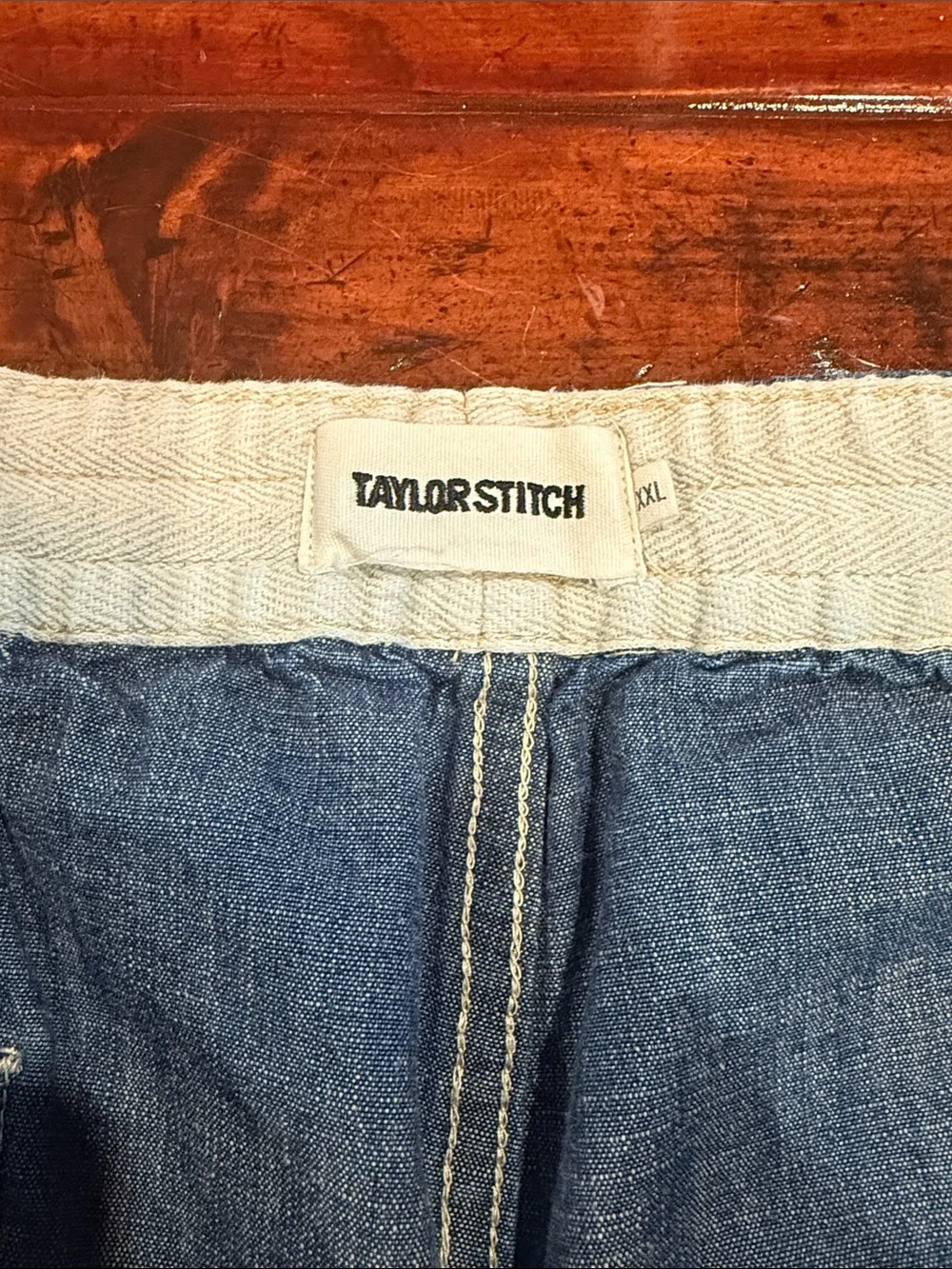 Taylor Stitch Indigo Chambray Drawstring Jean Shorts